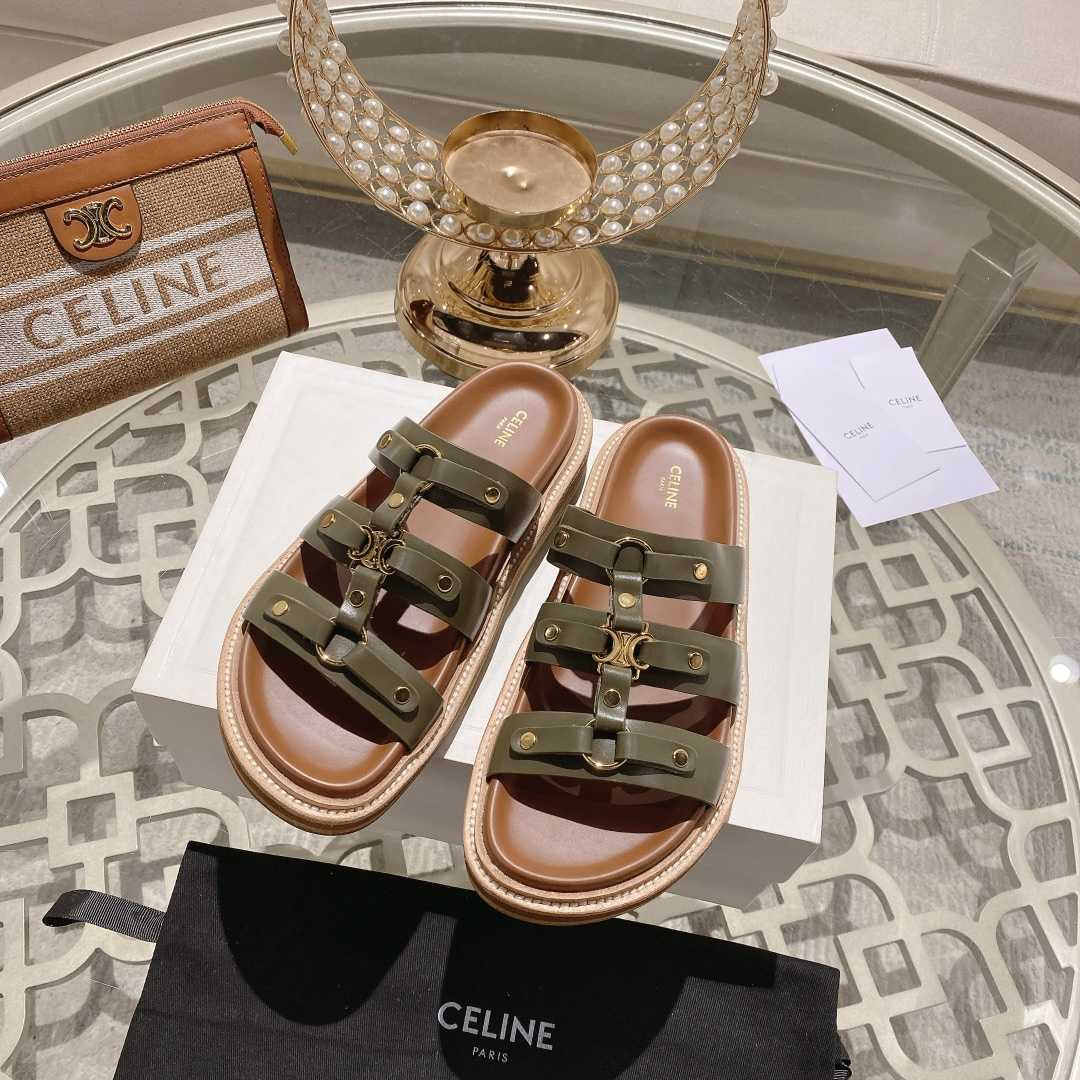 Celine Slides Tippi In Calfskin - Vegetal Tanning  - FashionPlug