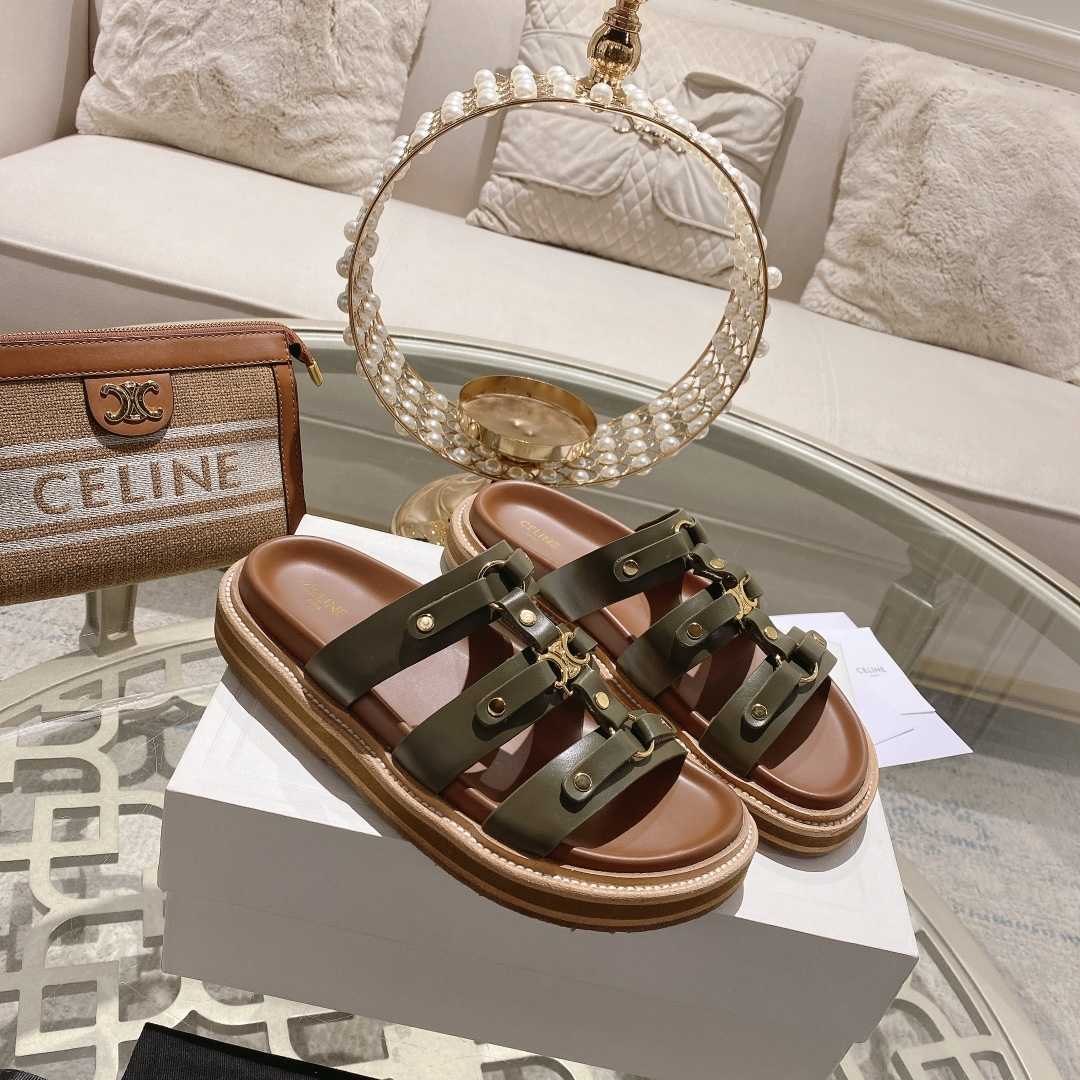 Celine Slides Tippi In Calfskin - Vegetal Tanning  - FashionPlug