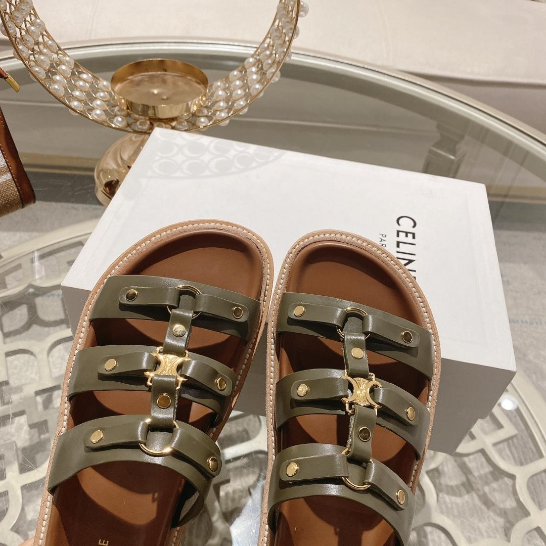 Celine Slides Tippi In Calfskin - Vegetal Tanning  - FashionPlug