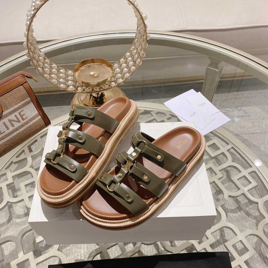 Celine Slides Tippi In Calfskin - Vegetal Tanning  - FashionPlug