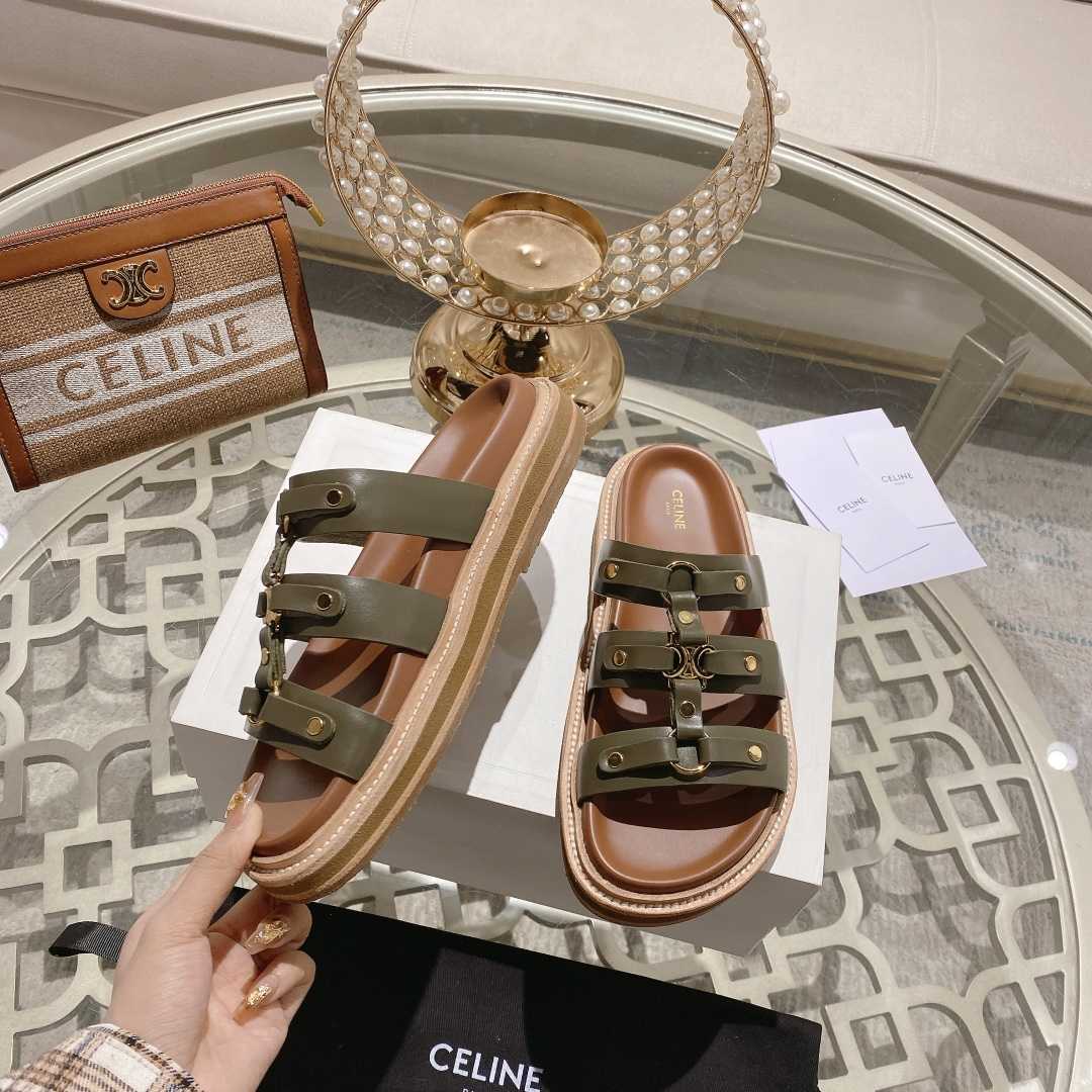 Celine Slides Tippi In Calfskin - Vegetal Tanning  - FashionPlug