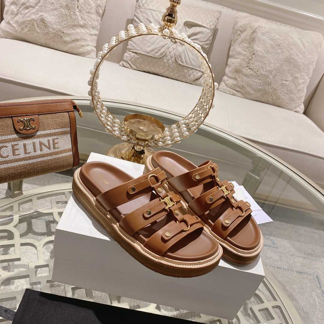 Celine Slides Tippi In Calfskin - FashionPlug