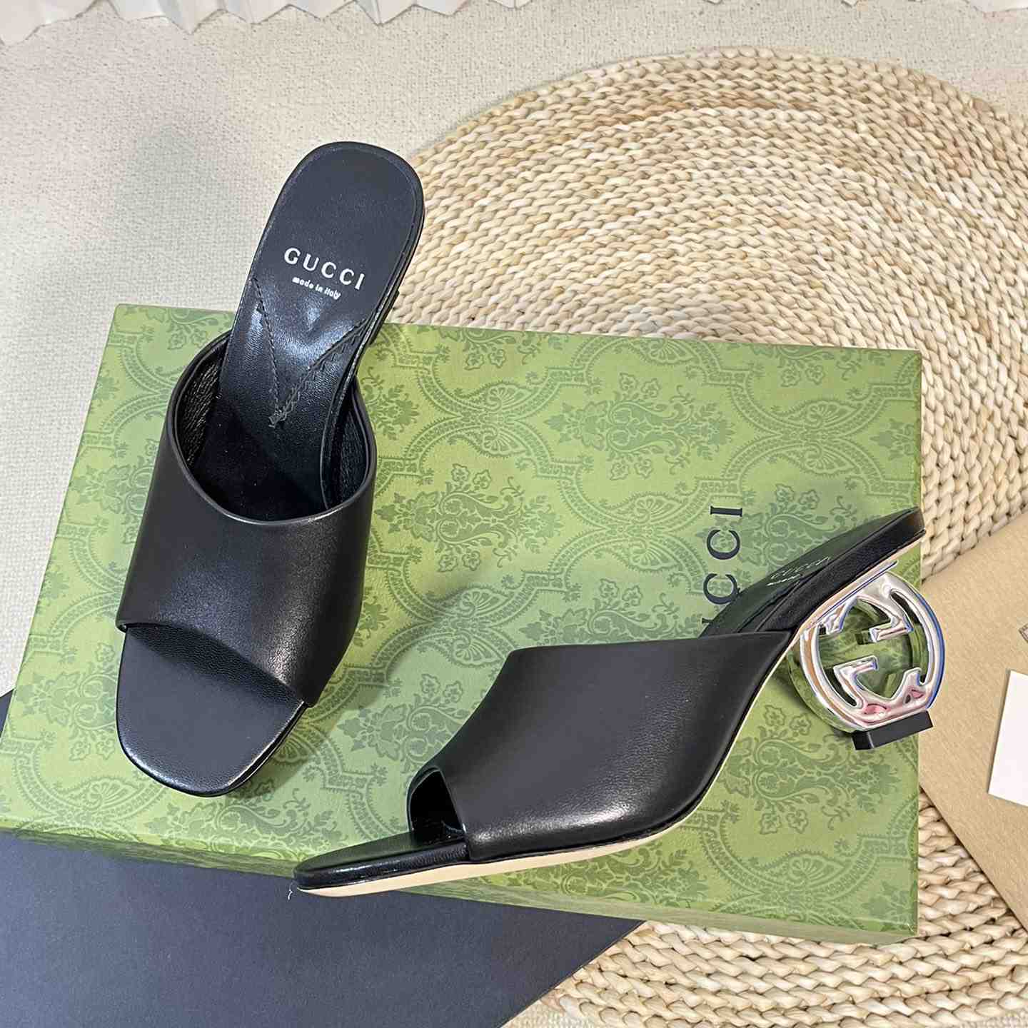 Gucci Women's Interlocking G Heel Sandal - FashionPlug