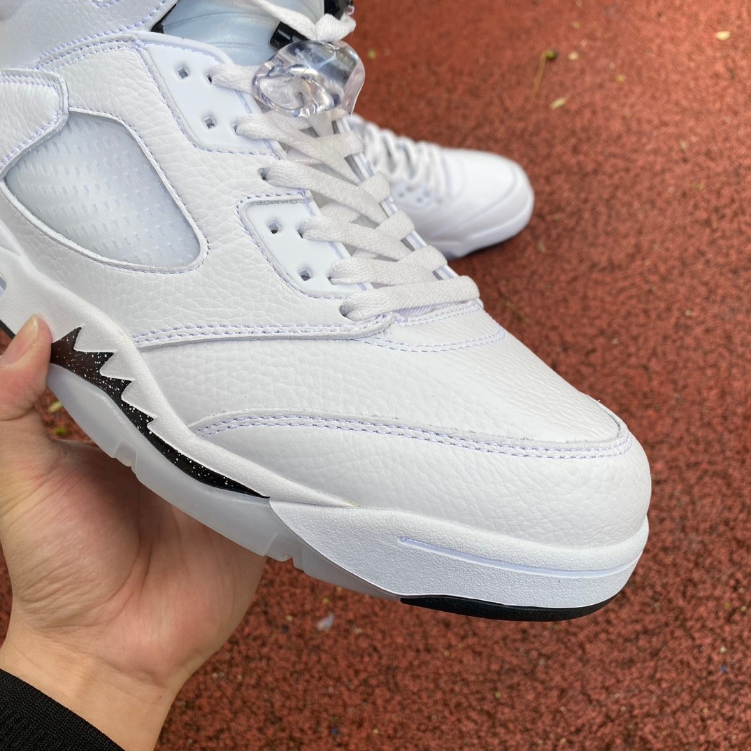Air Jordan 5 White/Black-Sail-Metallic Silver Sneakers    DD0587-110 - FashionPlug