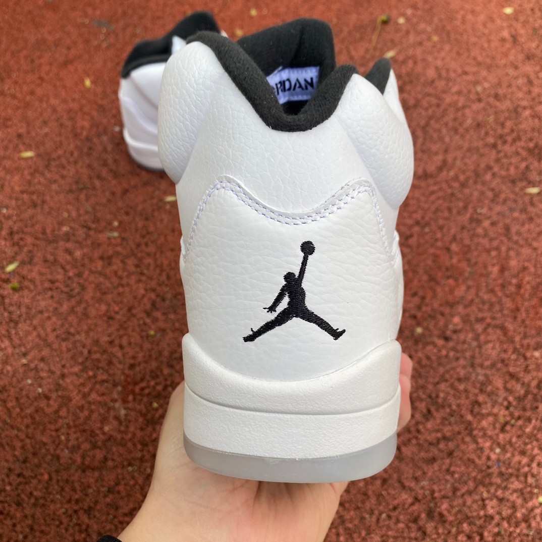 Air Jordan 5 White/Black-Sail-Metallic Silver Sneakers    DD0587-110 - FashionPlug