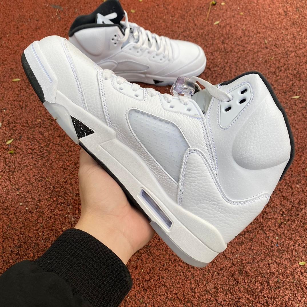 Air Jordan 5 White/Black-Sail-Metallic Silver Sneakers    DD0587-110 - FashionPlug