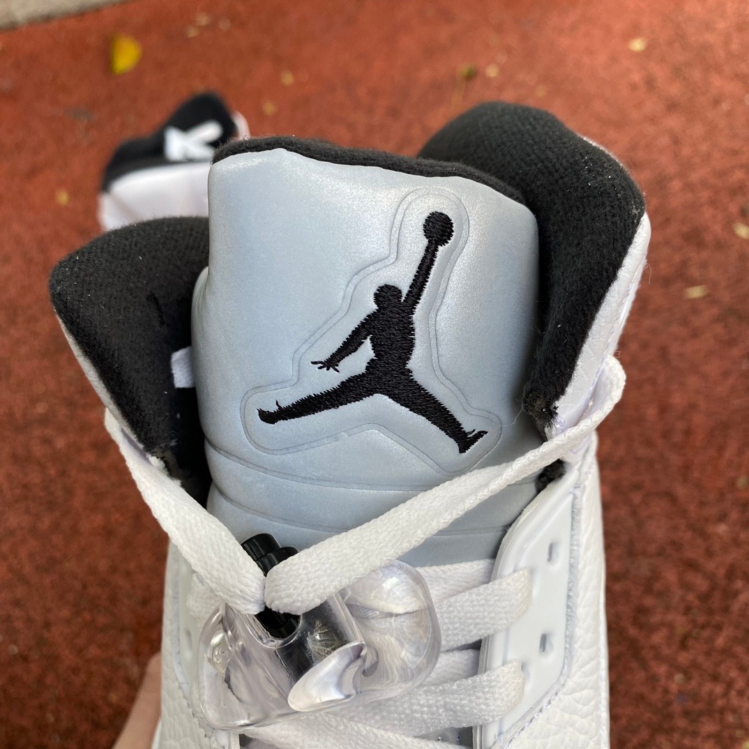 Air Jordan 5 White/Black-Sail-Metallic Silver Sneakers    DD0587-110 - FashionPlug
