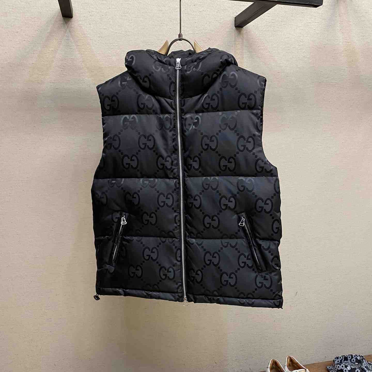 Gucci Jumbo GG Canvas Down Vest  - FashionPlug