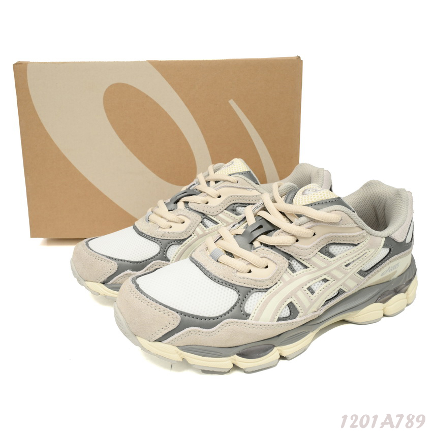 AsicsGEL-NYC Rice White Gray Sneakers           1201A789  - FashionPlug