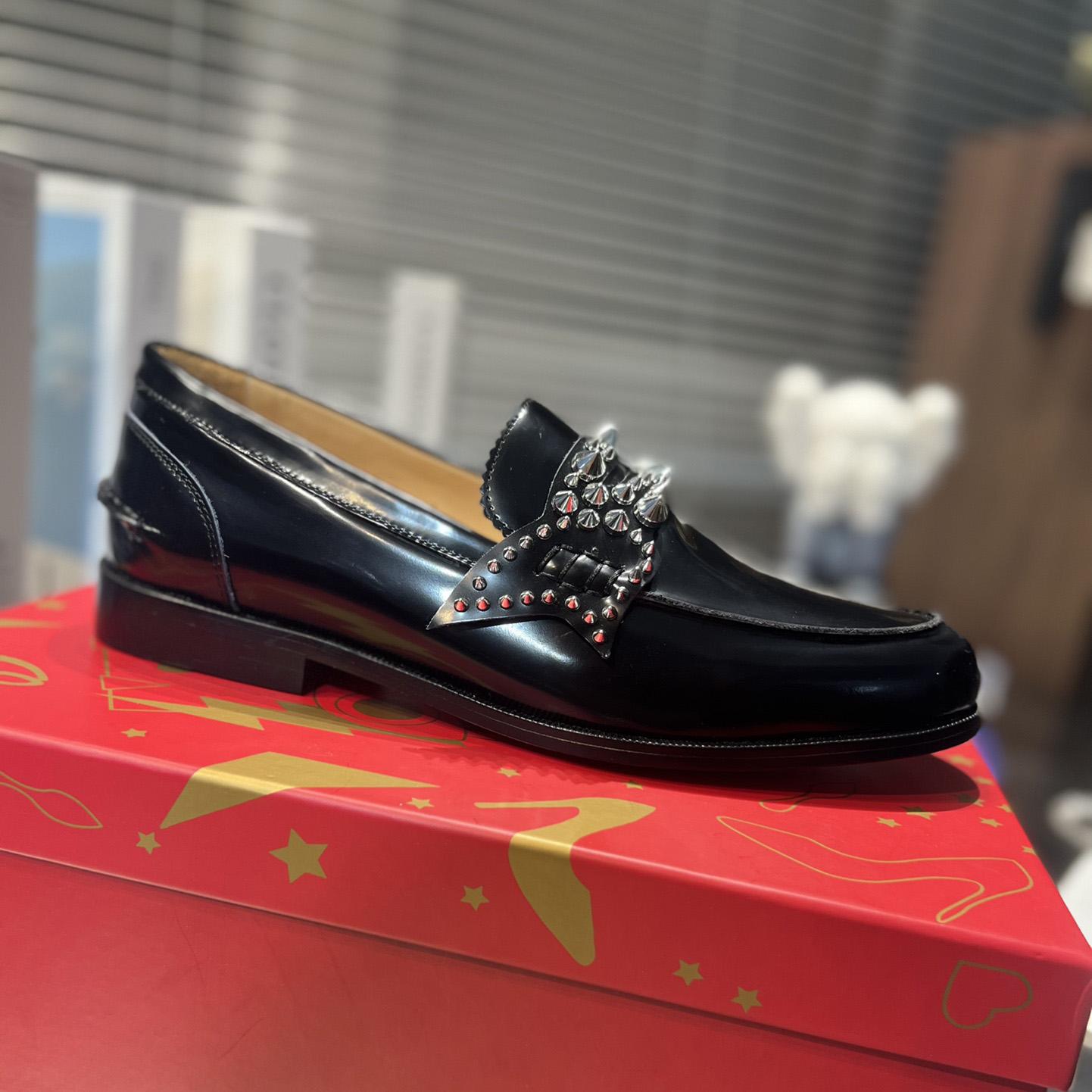 Christian Louboutin No Penny Spikes Loafers - FashionPlug