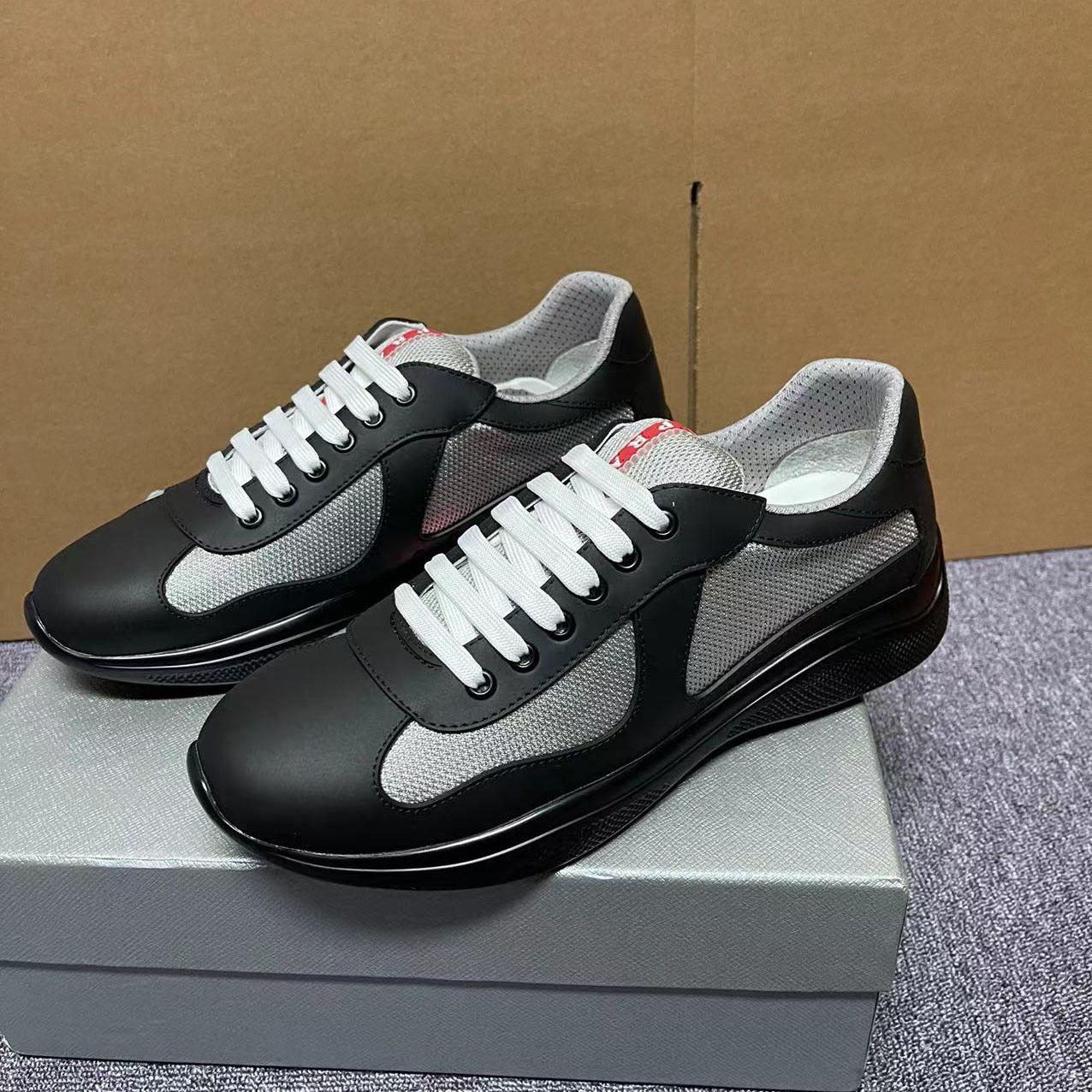 Prada America's Cup Soft Rubber And Bike Fabric Sneakers - FashionPlug