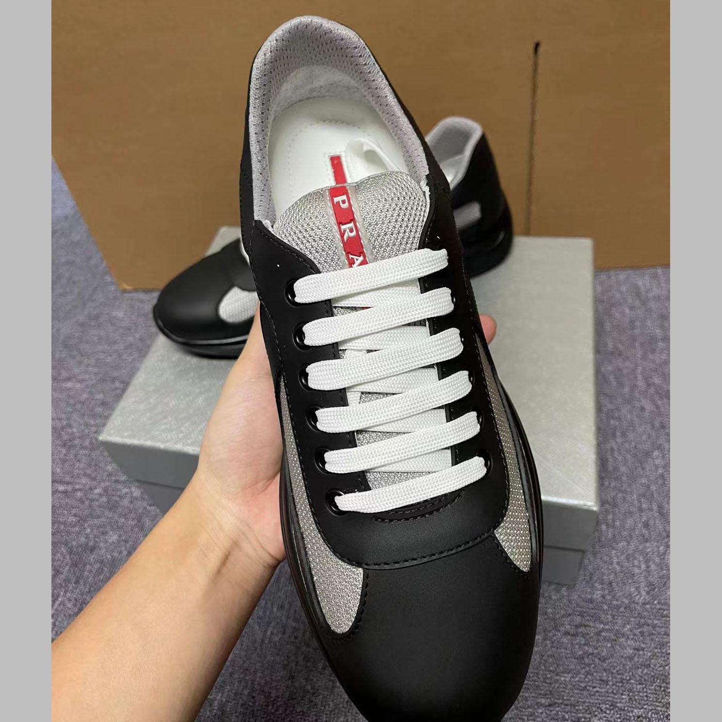 Prada America's Cup Soft Rubber And Bike Fabric Sneakers - FashionPlug