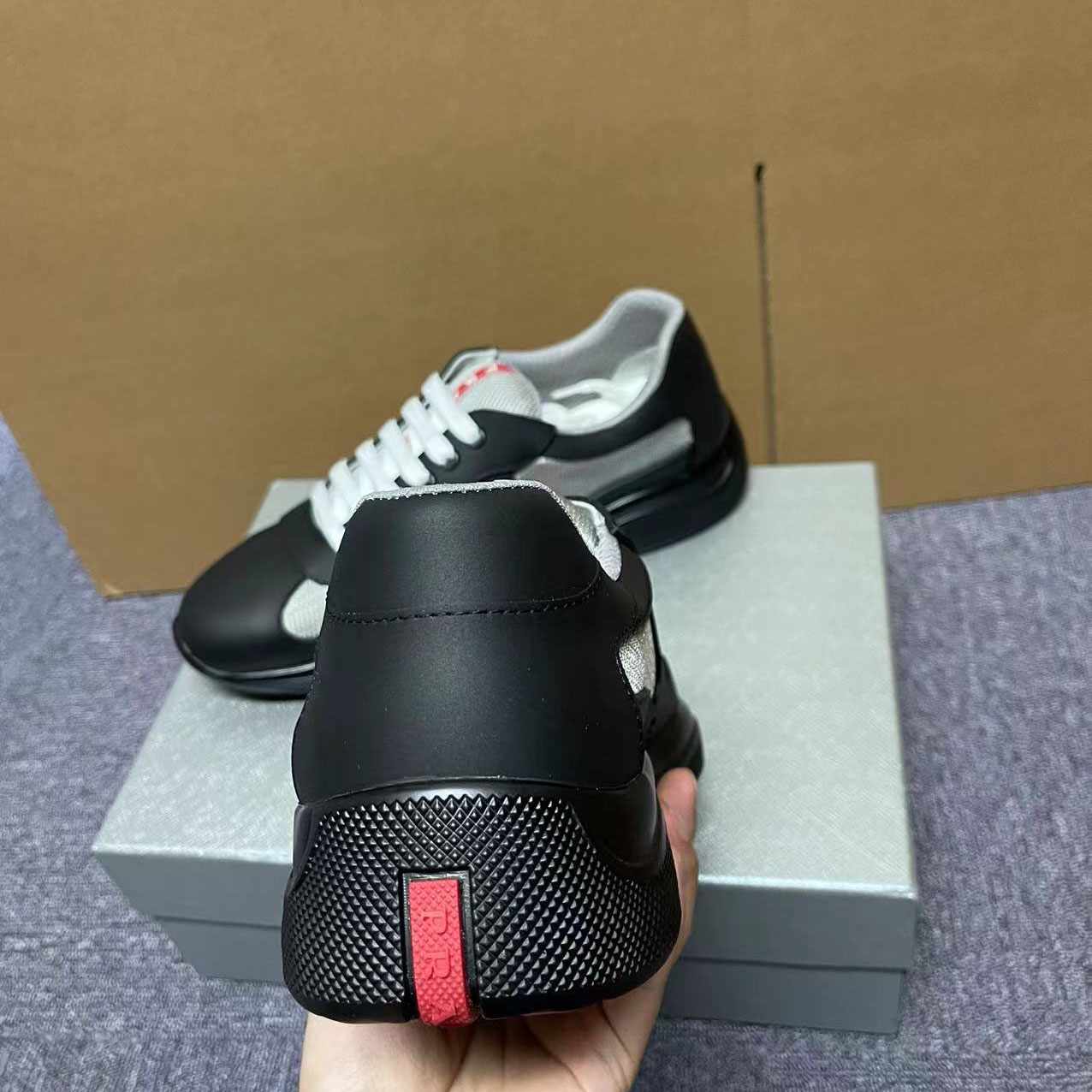 Prada America's Cup Soft Rubber And Bike Fabric Sneakers - FashionPlug