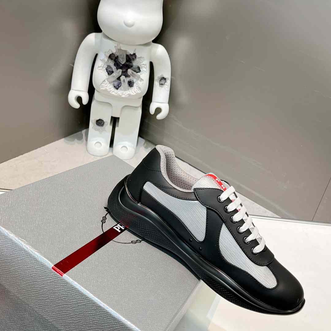 Prada America's Cup Soft Rubber And Bike Fabric Sneakers - FashionPlug