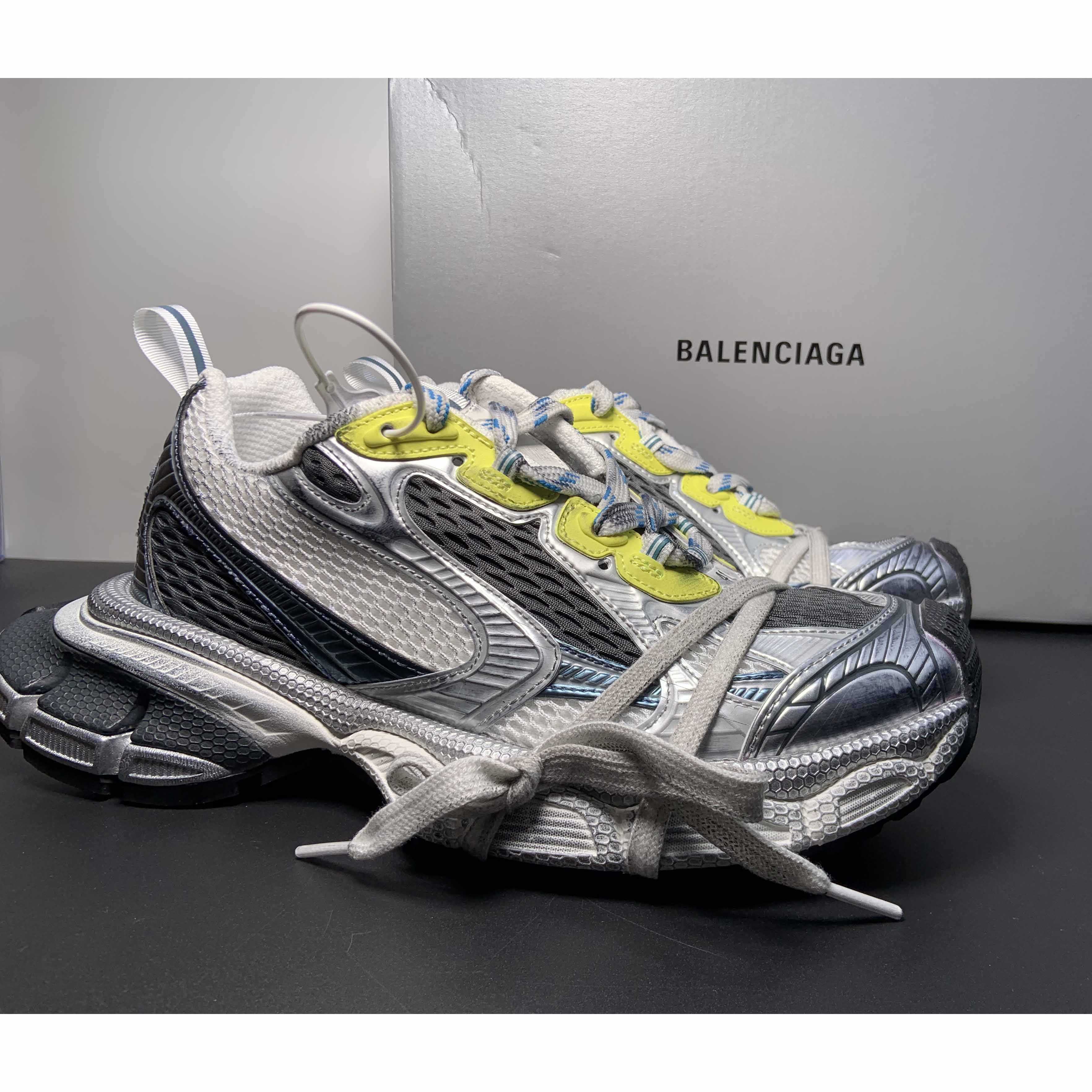 Balenciaga 3XL Sneaker In White, Blue And Yellow - FashionPlug
