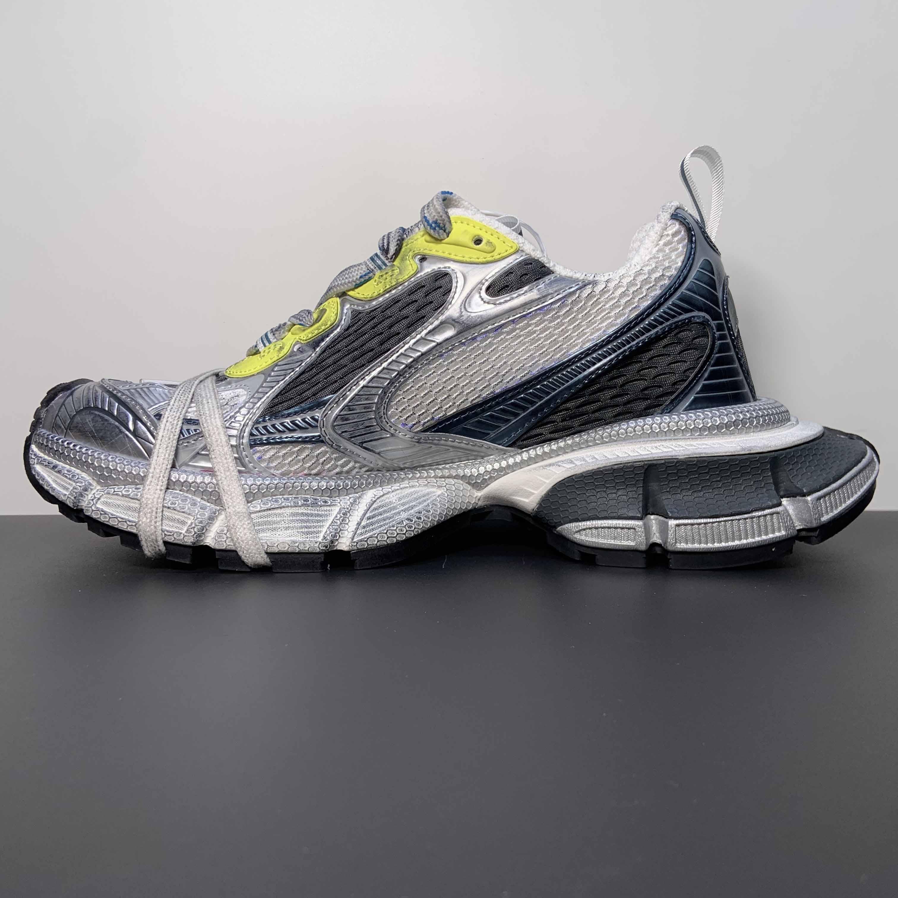 Balenciaga 3XL Sneaker In White, Blue And Yellow - FashionPlug