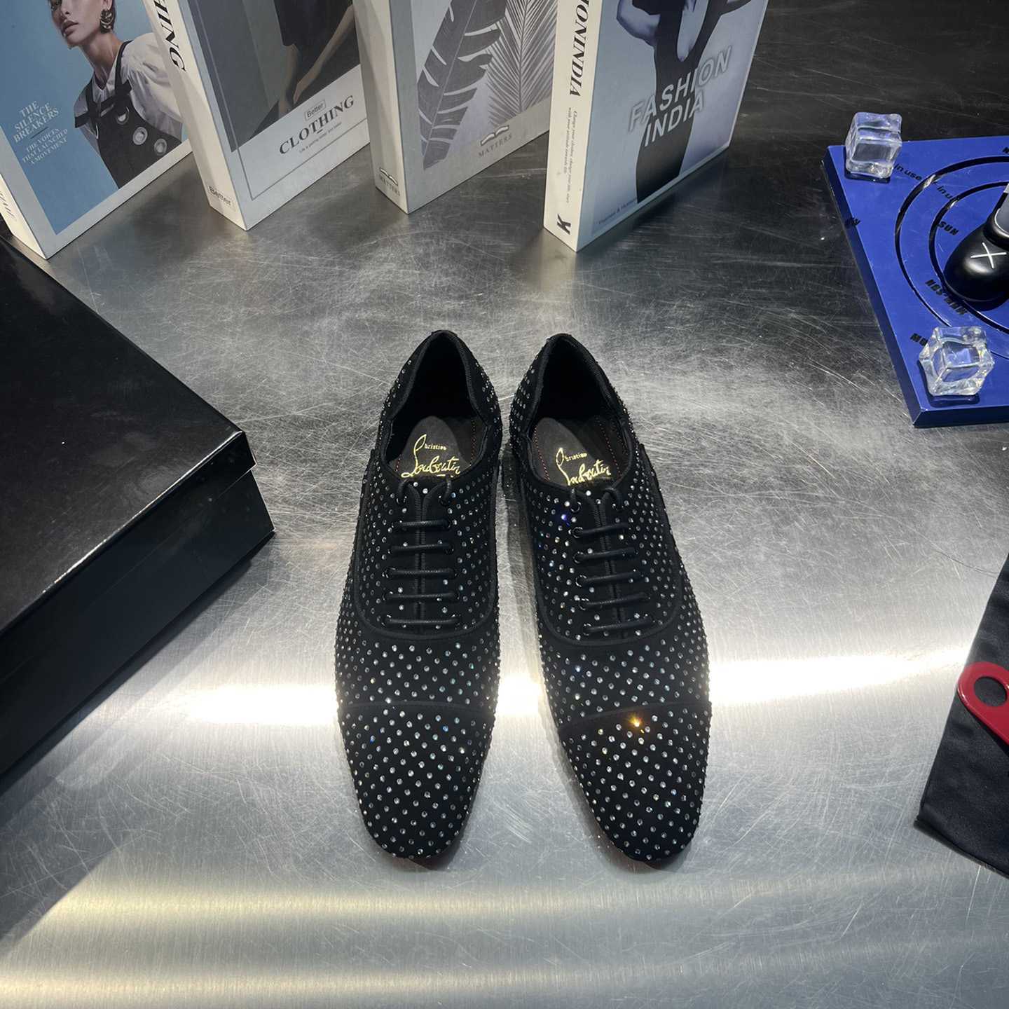 Christian Louboutin Greggy Chick Plum Strass - FashionPlug