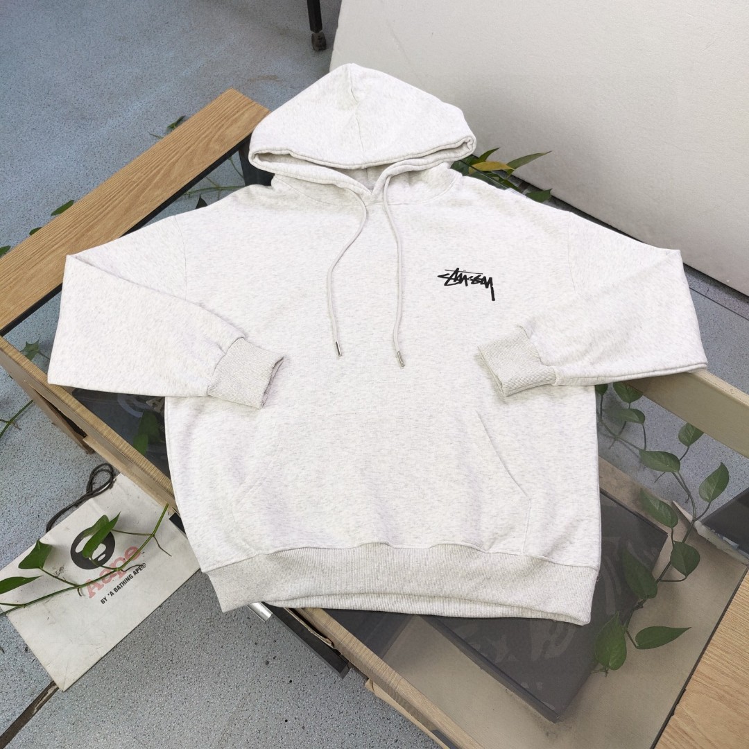 Stussy Lgo-embroidered Drawstring Hoodie - FashionPlug