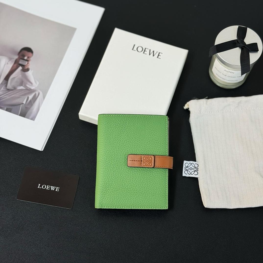 Loewe Medium Vertical Grained-Leather Wallet(14×11cm) - FashionPlug
