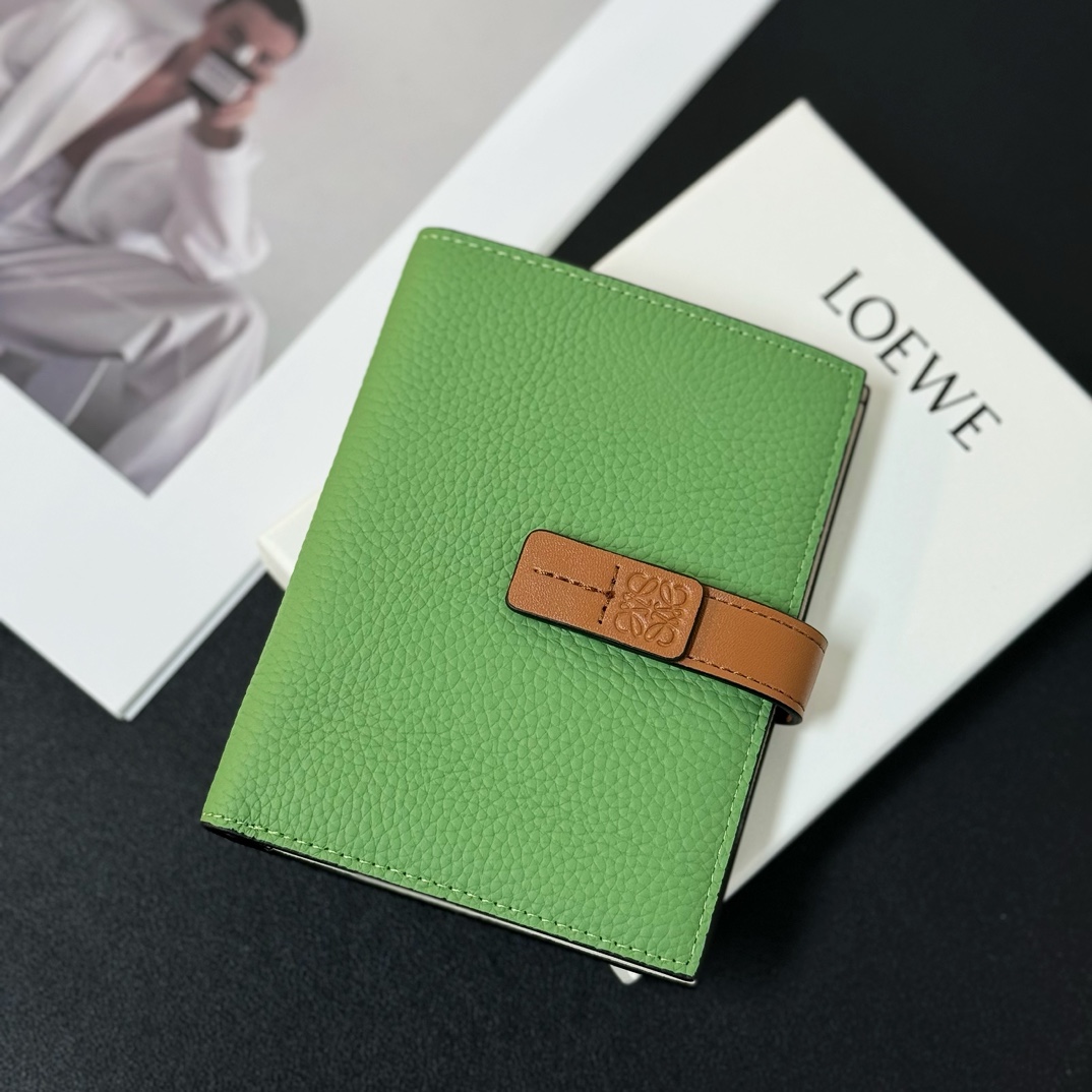 Loewe Medium Vertical Grained-Leather Wallet(14×11cm) - FashionPlug