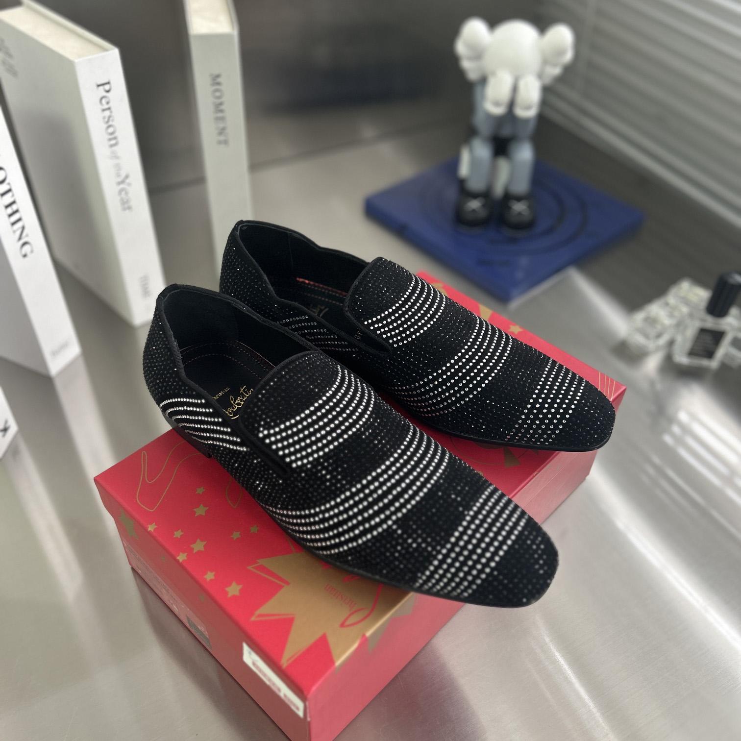 Christian Louboutin Dandy Chick Orlato Velvet Loafers - FashionPlug