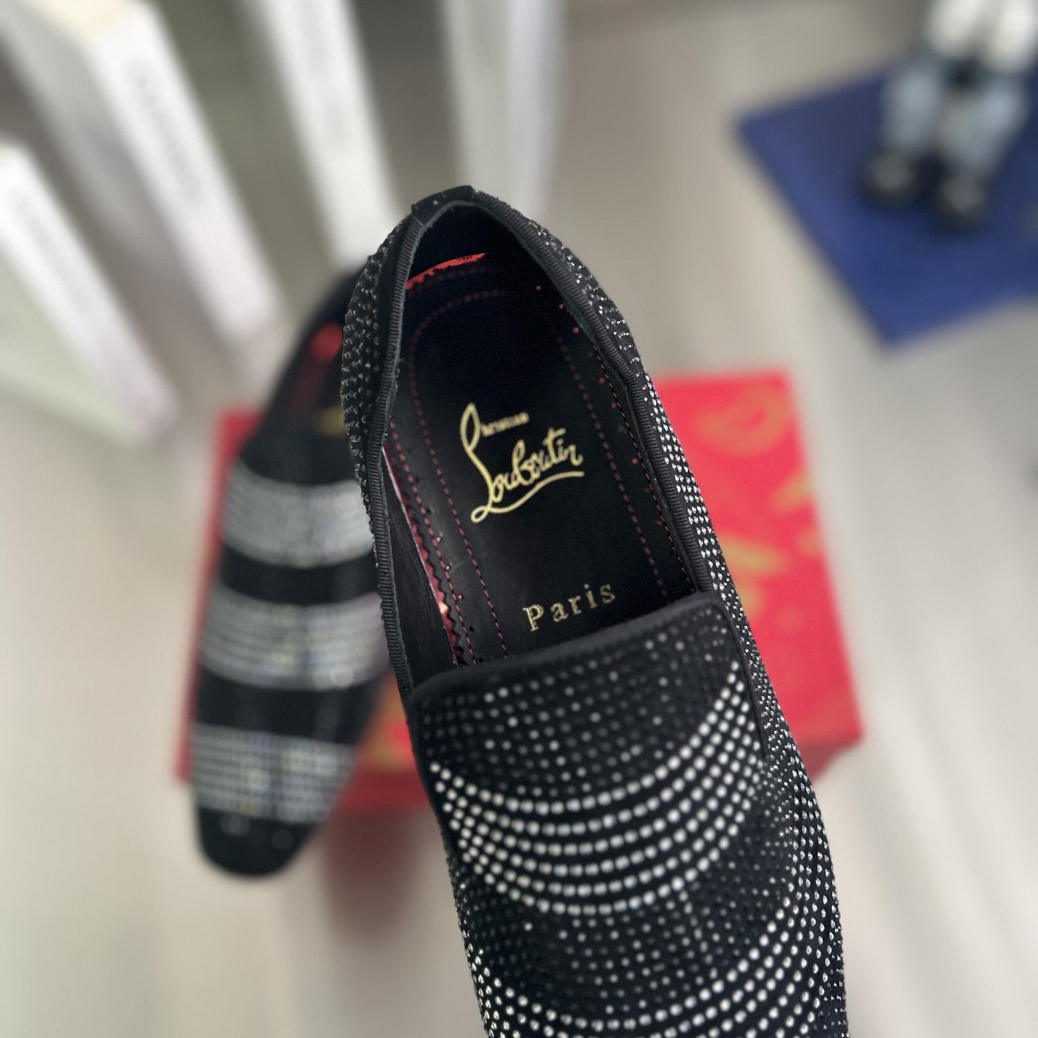 Christian Louboutin Dandy Chick Orlato Velvet Loafers - FashionPlug