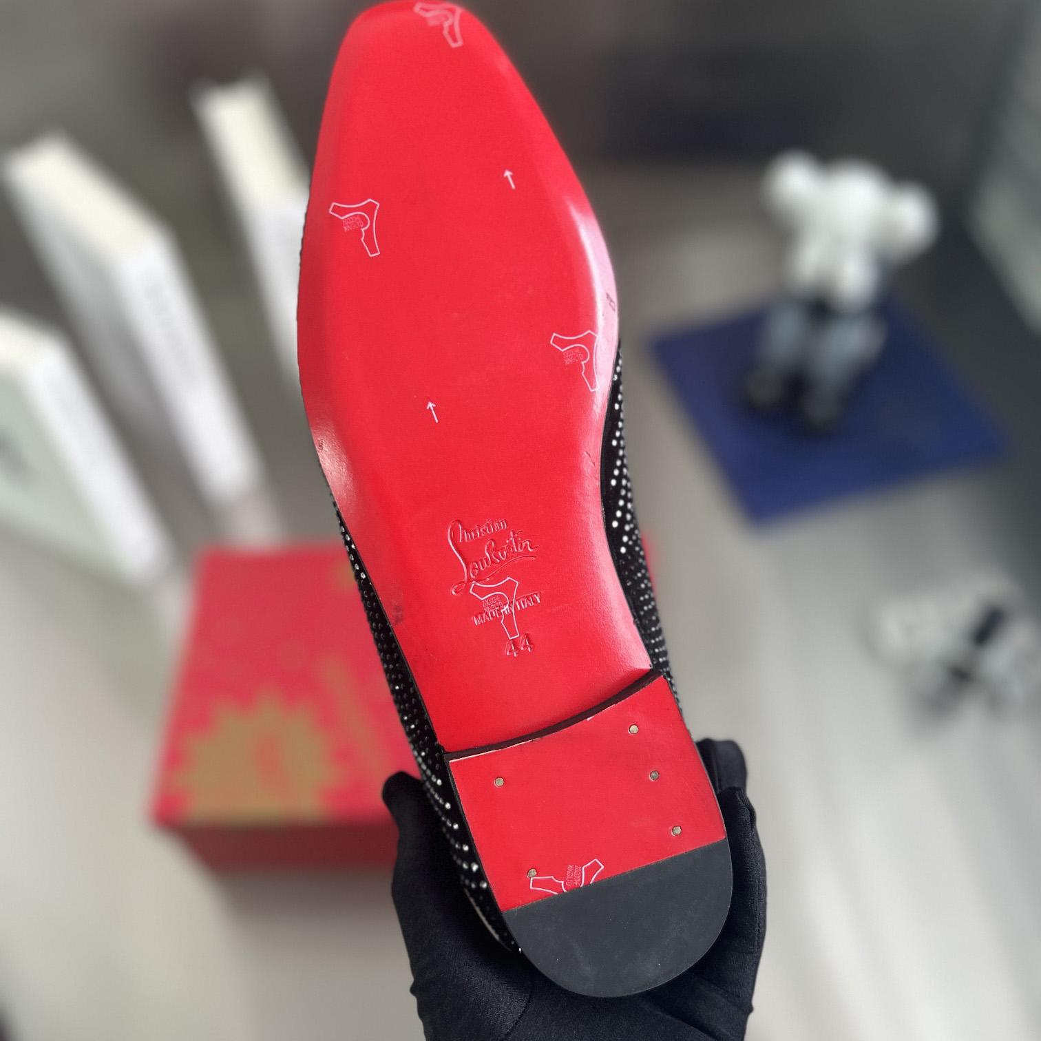 Christian Louboutin Dandy Chick Orlato Velvet Loafers - FashionPlug