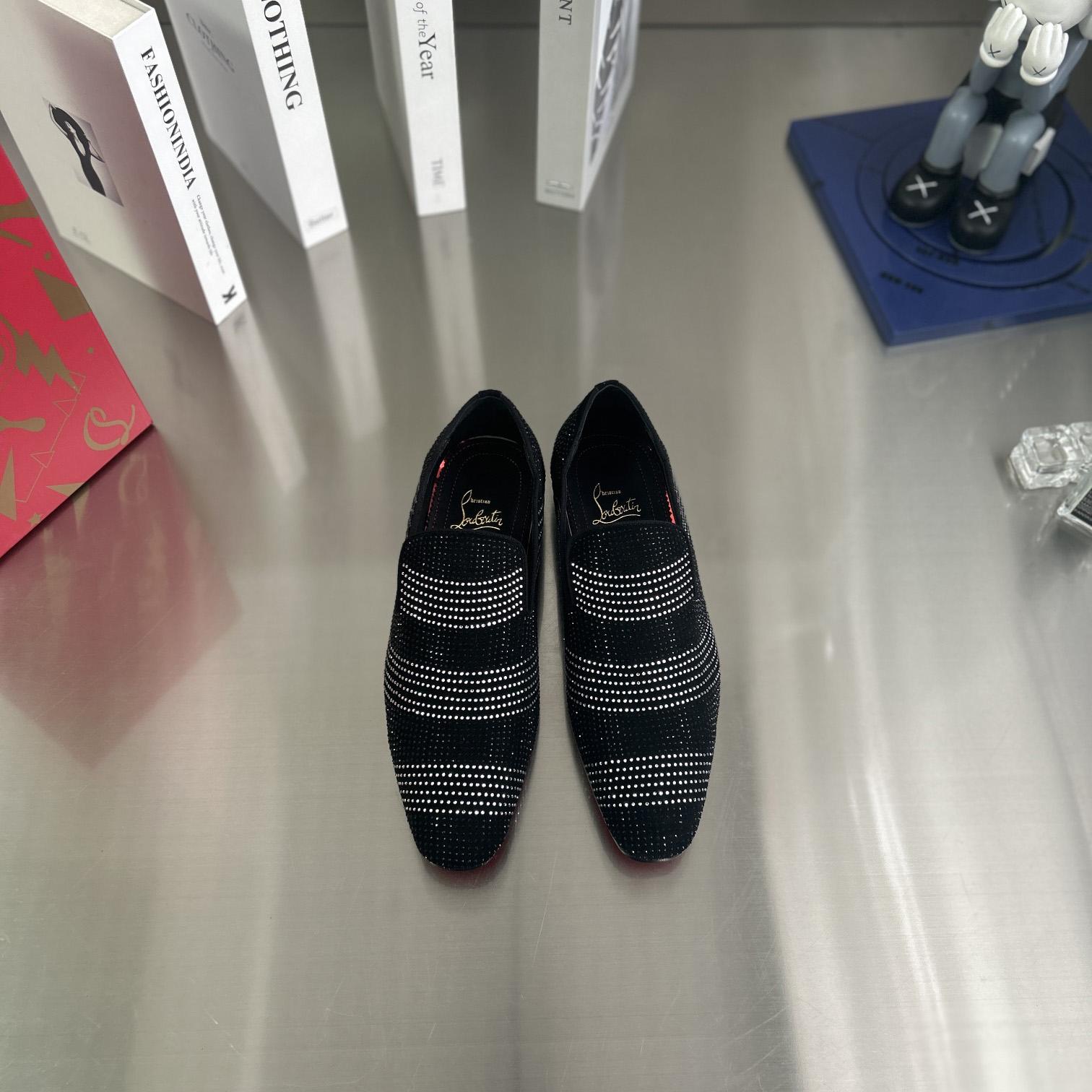 Christian Louboutin Dandy Chick Orlato Velvet Loafers - FashionPlug