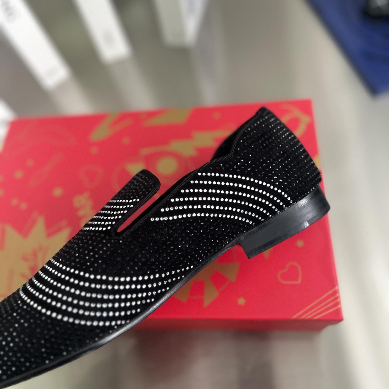 Christian Louboutin Dandy Chick Orlato Velvet Loafers - FashionPlug