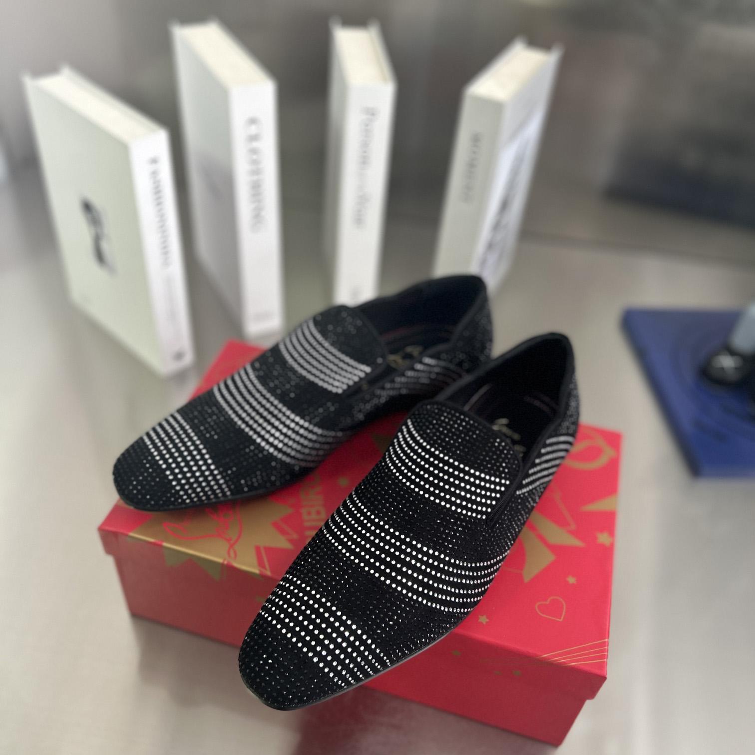 Christian Louboutin Dandy Chick Orlato Velvet Loafers - FashionPlug