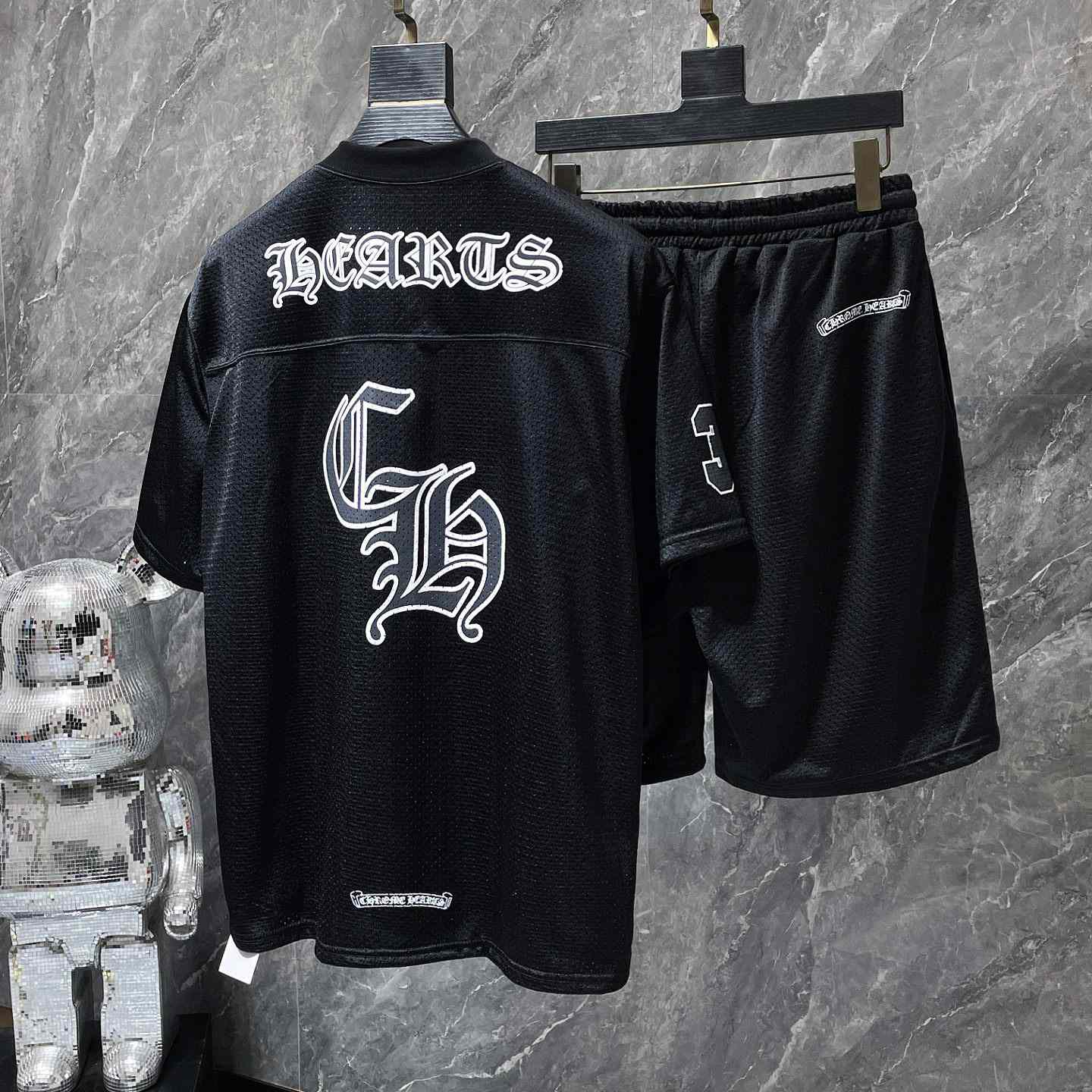 Chrome Heart Mesh Tee & Shorts - FashionPlug