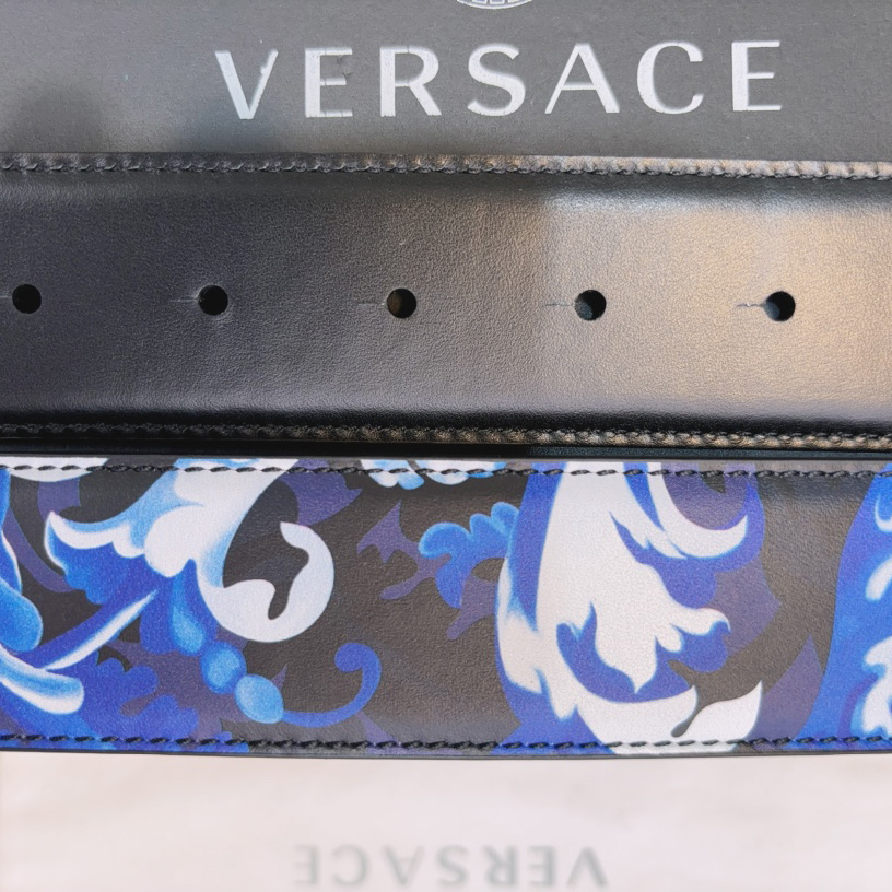 Versace La Medusa Logo-buckle Barocco-print Belt   40mm - FashionPlug