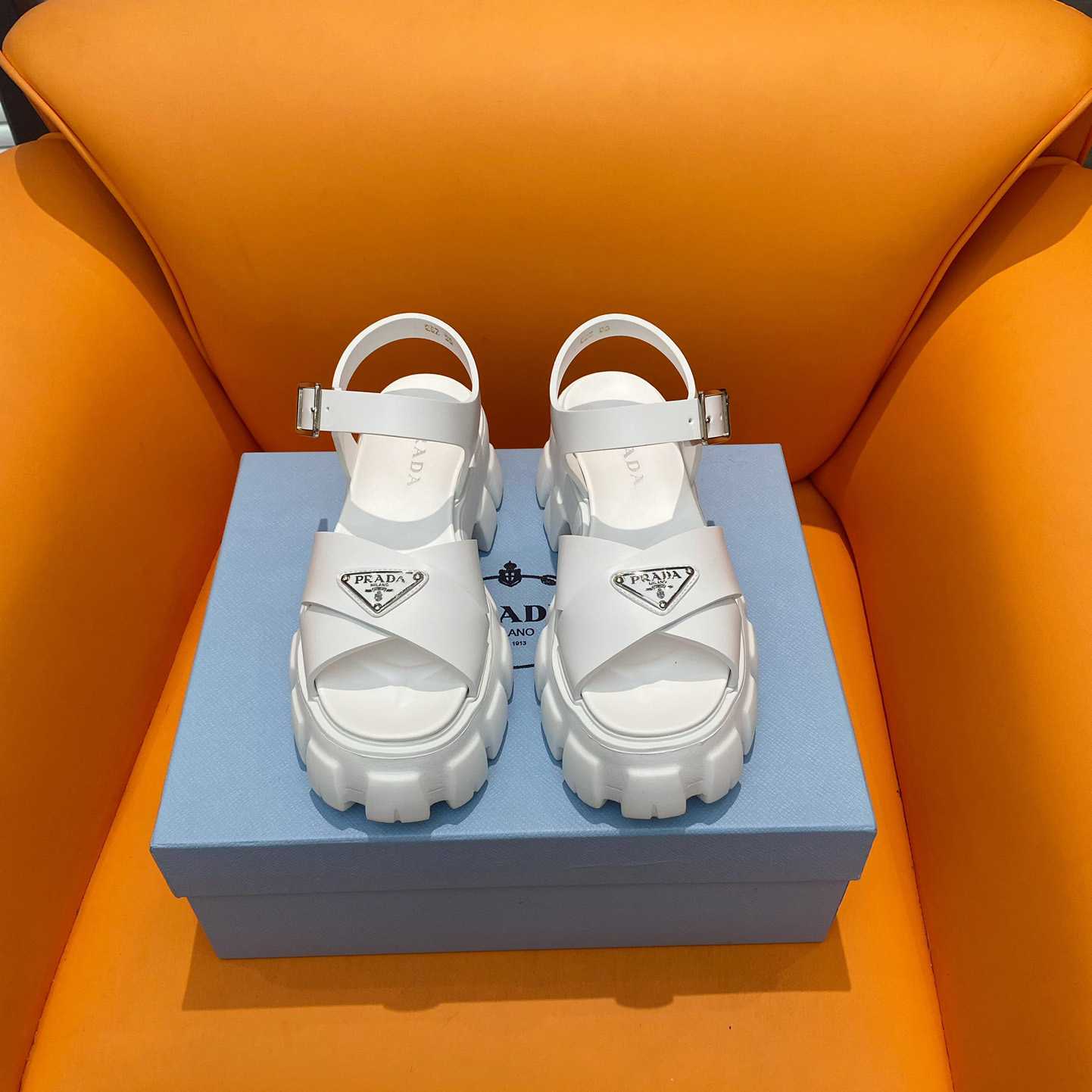 Prada Monolith Rubber Sandals - FashionPlug