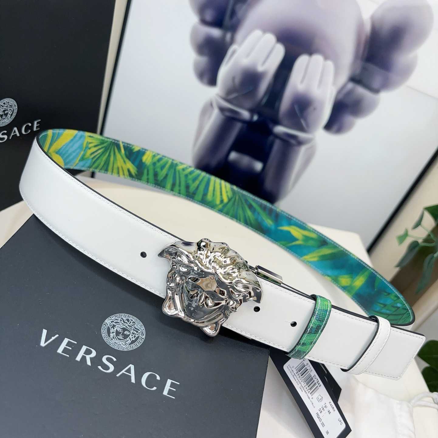 Versace Tiger La Medusa Leather Belt   40mm - FashionPlug