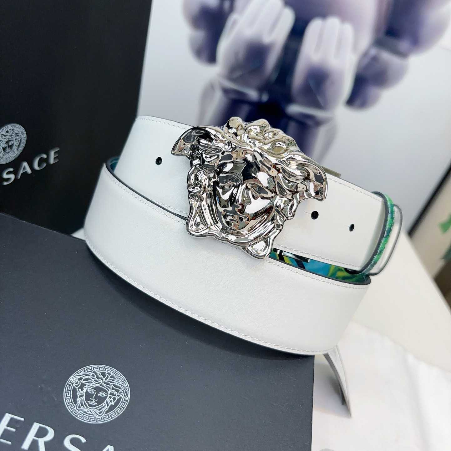 Versace Tiger La Medusa Leather Belt   40mm - FashionPlug