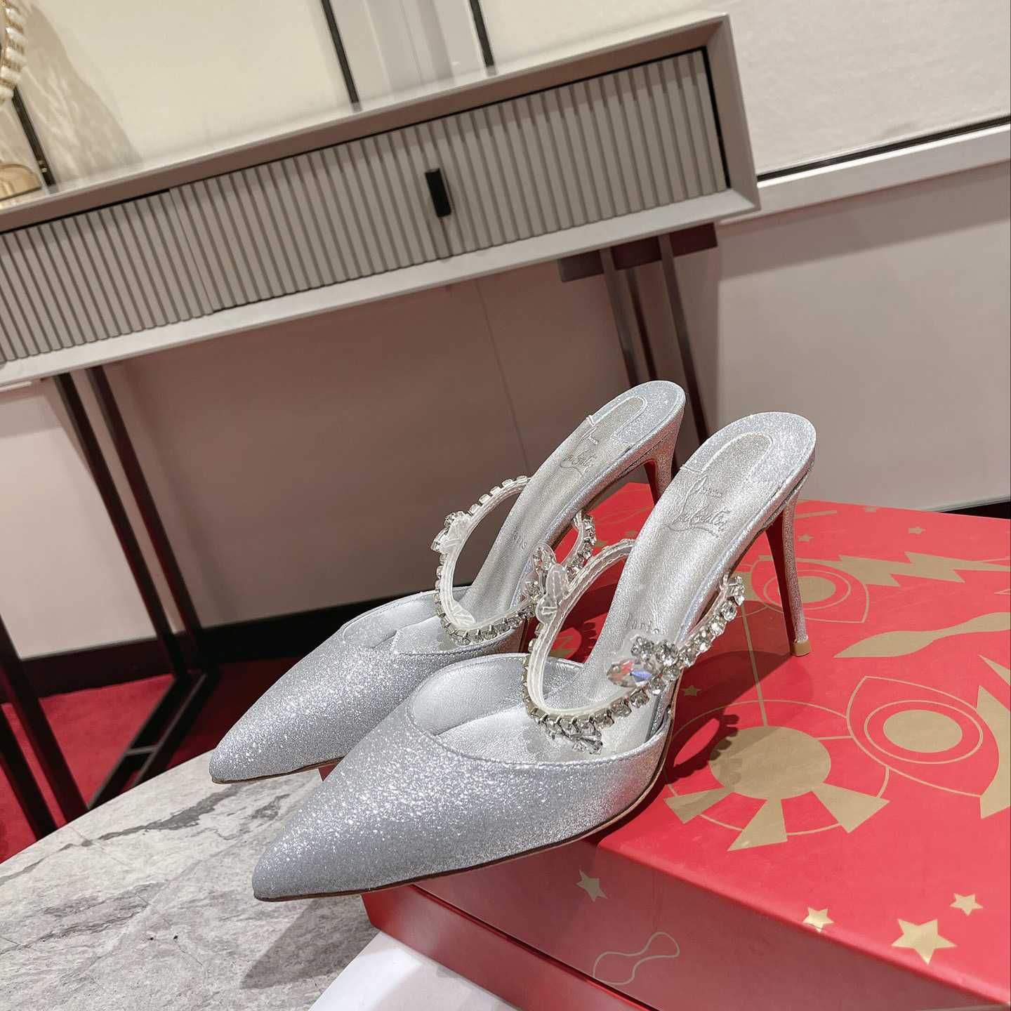 Christian Louboutin Planet Queen 70mm Mules Pumps  - FashionPlug