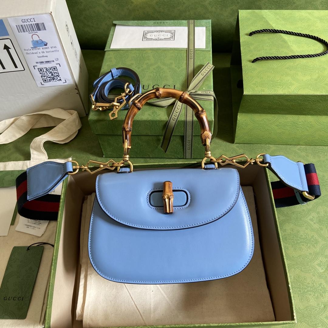 Gucci Bamboo 1947 Small Top Handle Bag   - FashionPlug