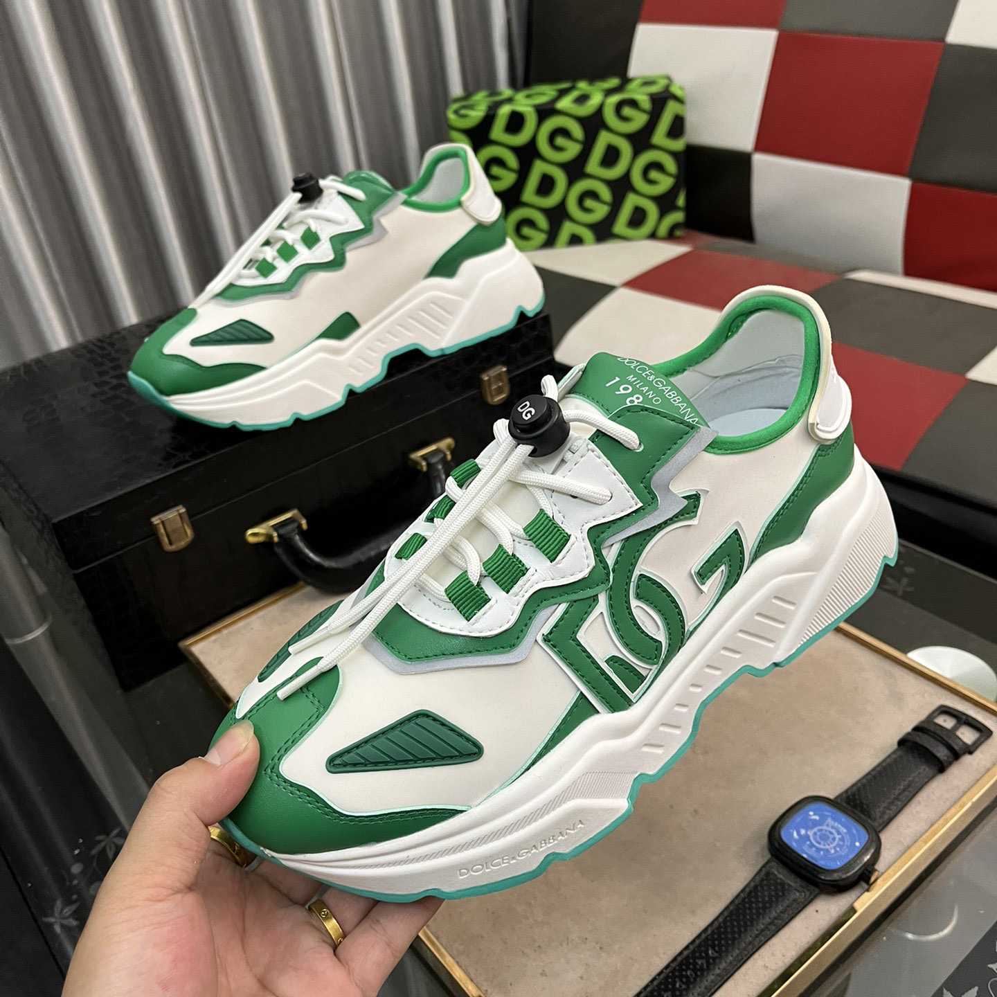 Dolce & Gabbana Mixed-materials Daymaster Sneakers - FashionPlug