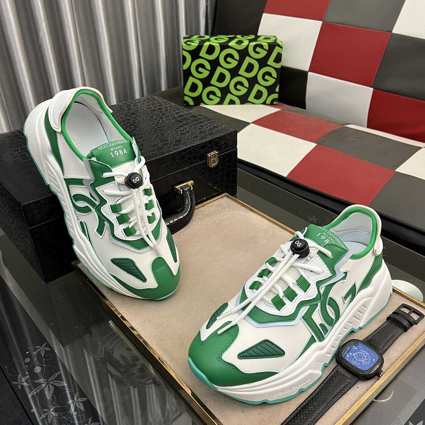 Dolce & Gabbana Mixed-materials Daymaster Sneakers - FashionPlug