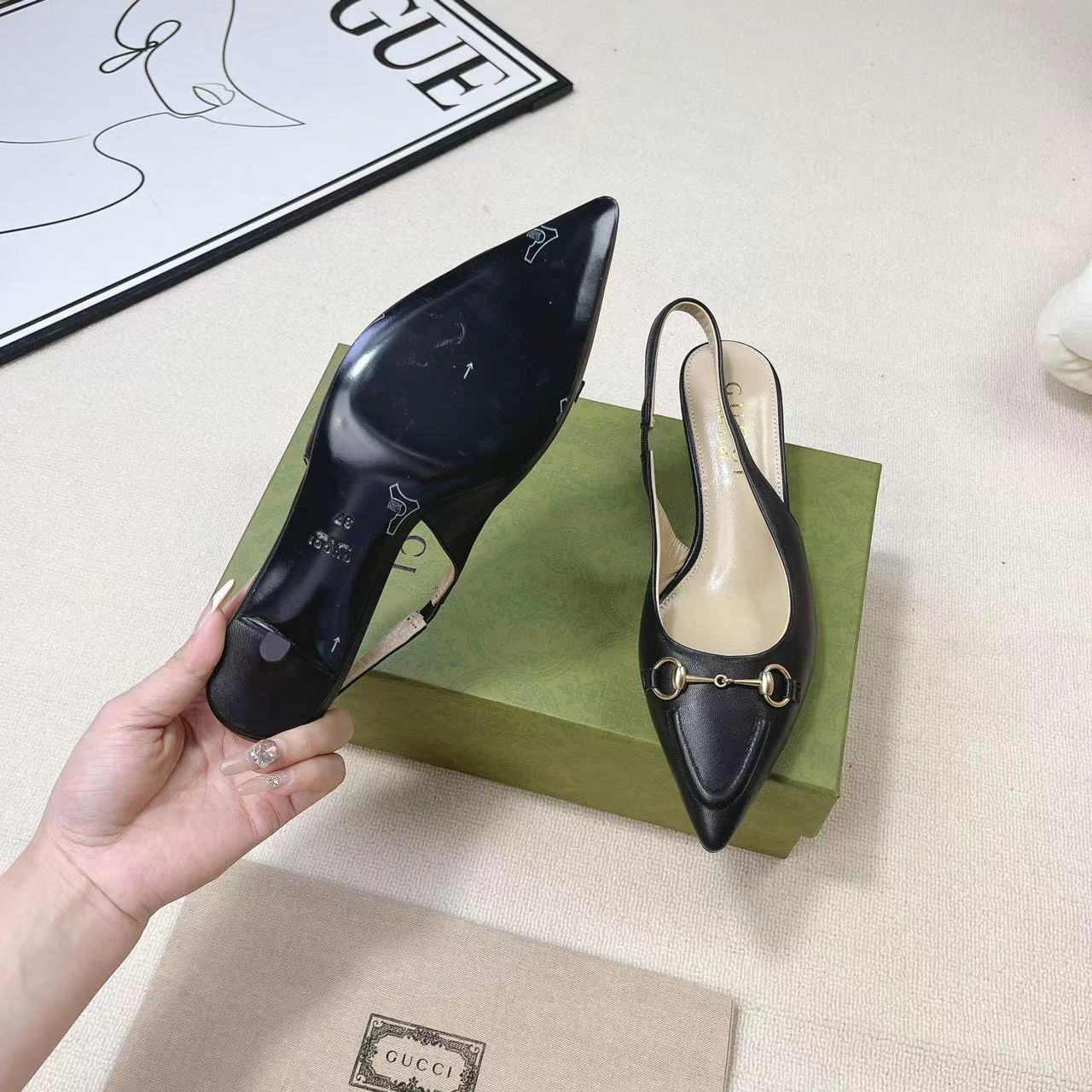 Gucci Women's Horsebit Slingback Pump - FashionPlug