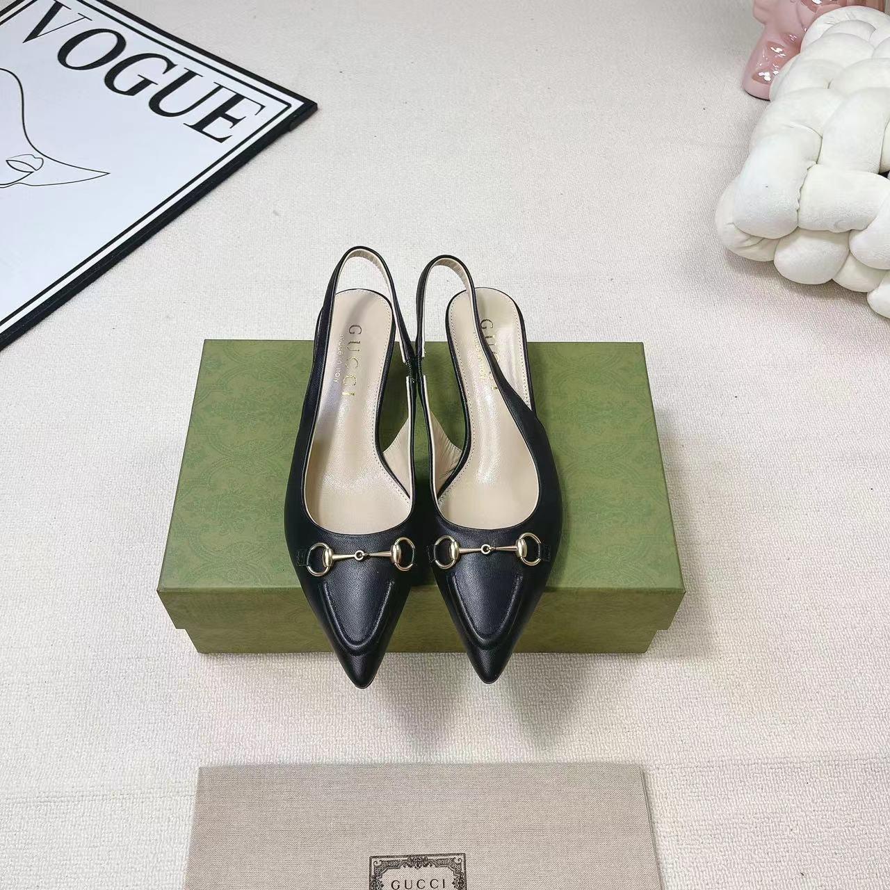 Gucci Women's Horsebit Slingback Pump - FashionPlug