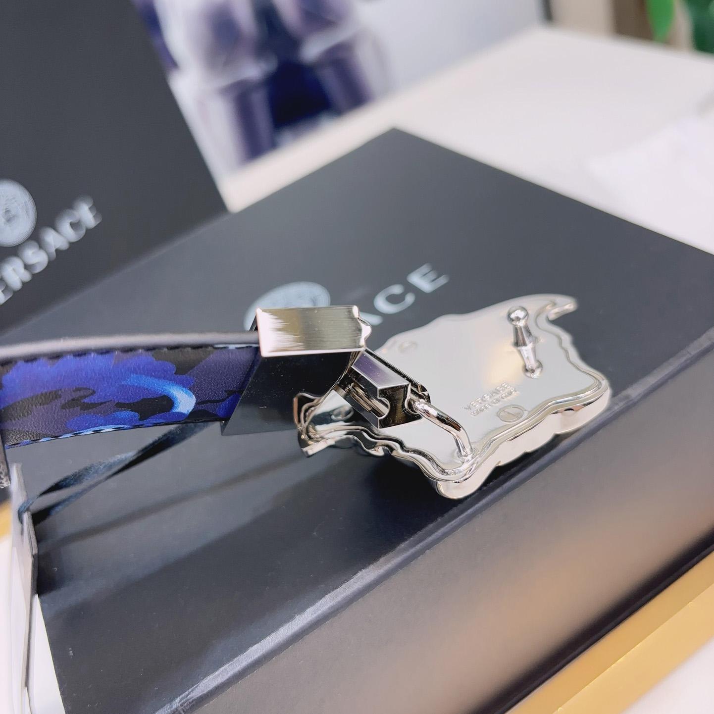 Versace La Medusa Logo-buckle Barocco-print Belt   40mm - FashionPlug