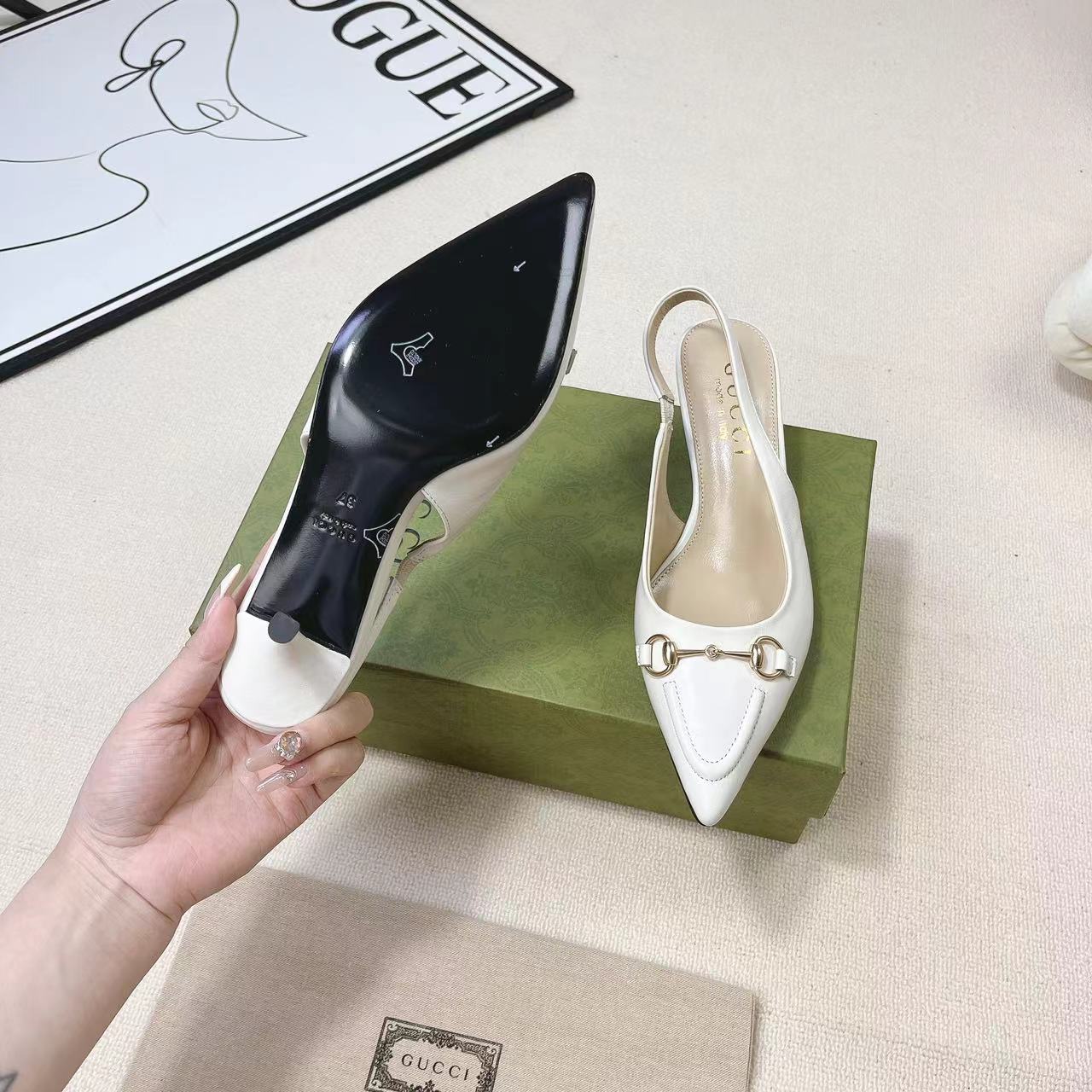 Gucci Women's Horsebit Slingback Pump - FashionPlug