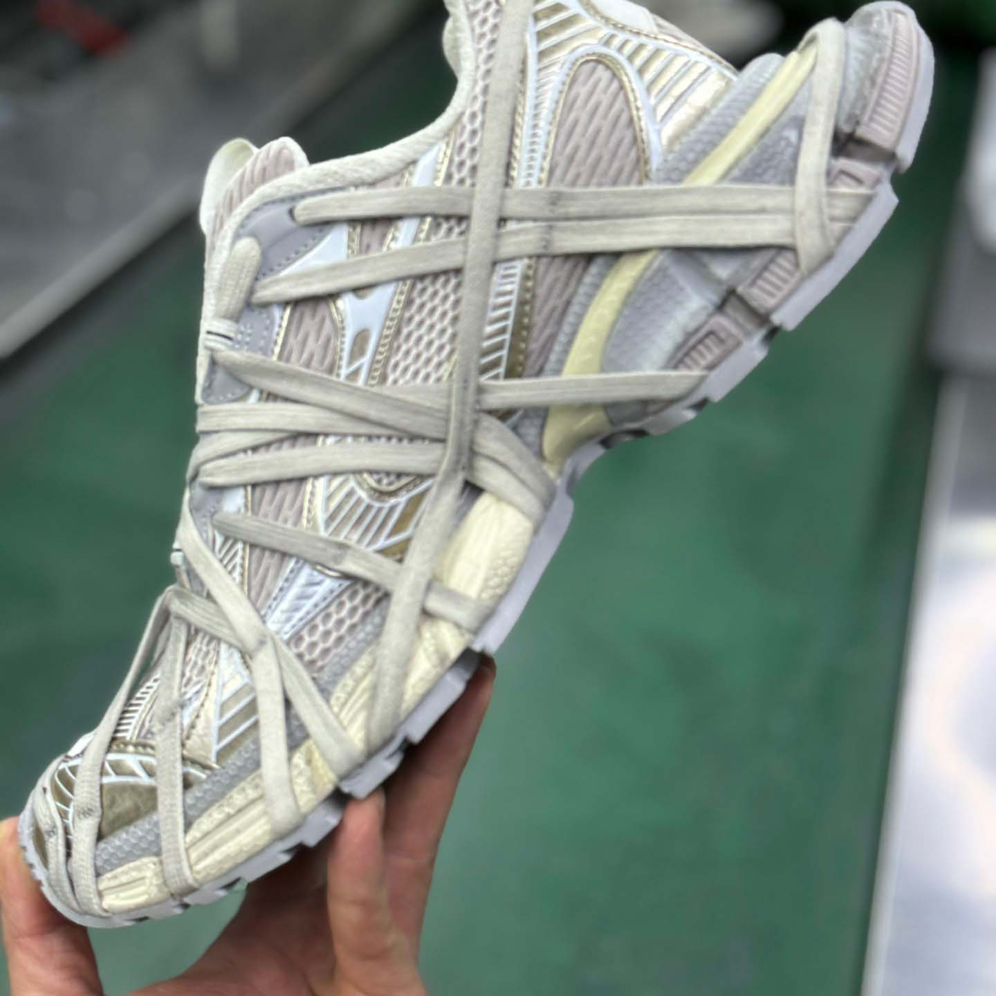 Balenciaga 3XL Extreme Lace Sneaker In Light Beige - FashionPlug