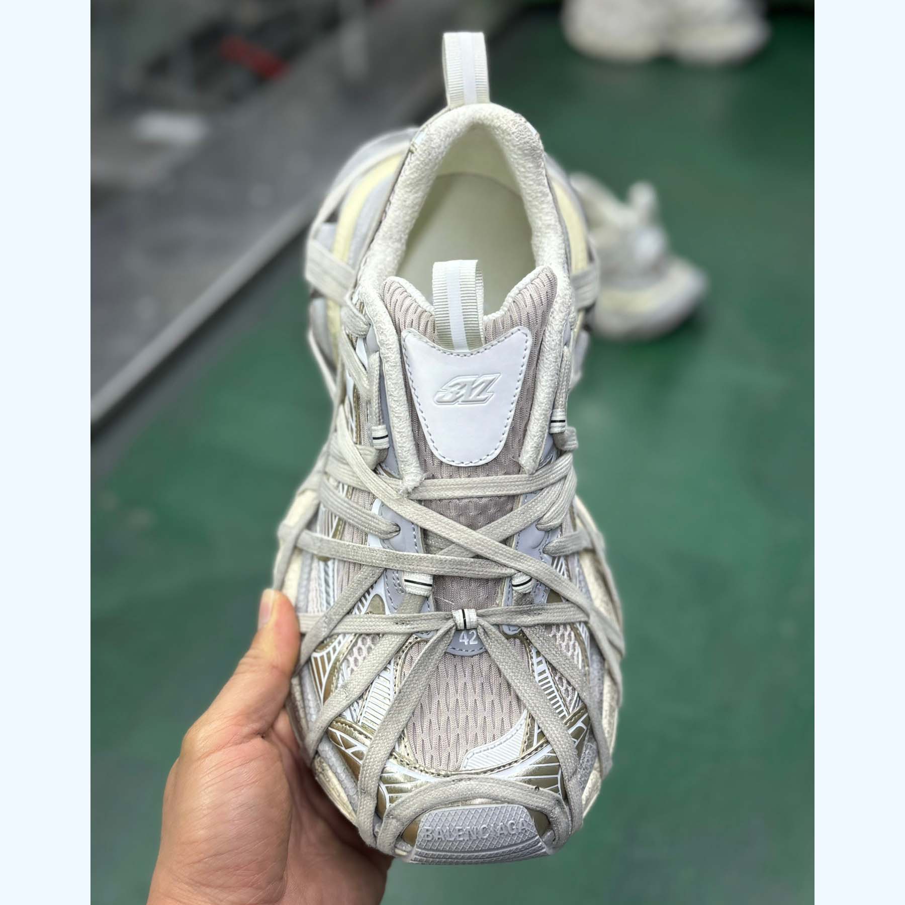 Balenciaga 3XL Extreme Lace Sneaker In Light Beige - FashionPlug