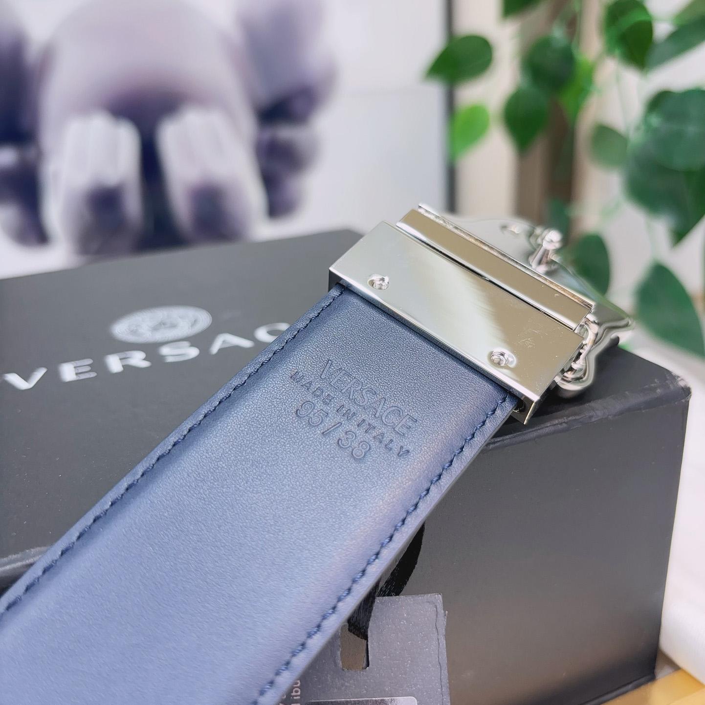 Versace La Medusa Logo-buckle Barocco-print Belt   40mm - FashionPlug