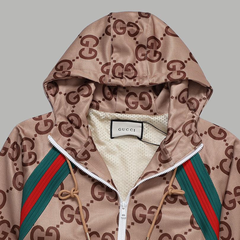 Gucci Gg Supreme Hooded Jacket - FashionPlug