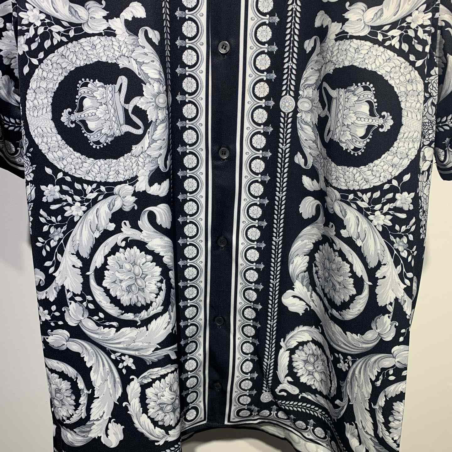 Versace Barocco Print Silk Shirt - FashionPlug