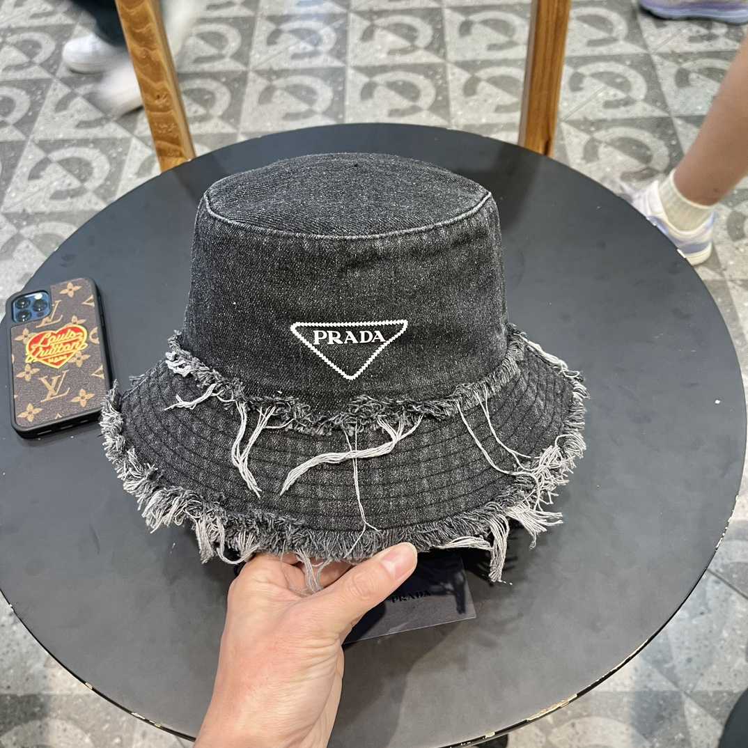 Prada Denim Bucket Hat - FashionPlug