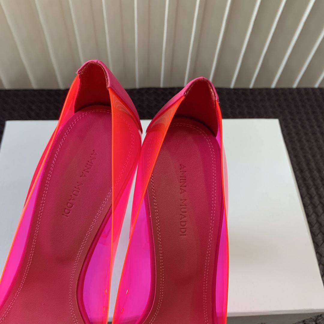 Amina Muaddi Begum Glass Pink Slingbacks - FashionPlug